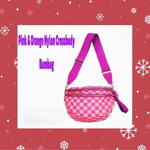 Pink & Orange Nylon Crossbody Bumbag
